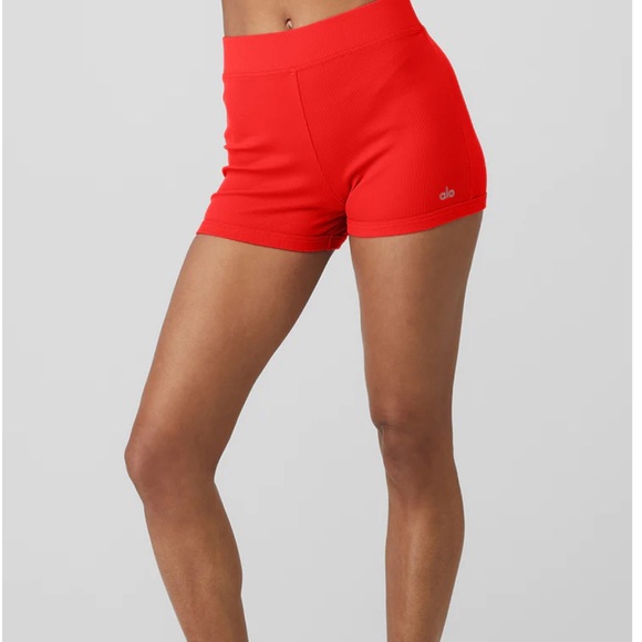ALO Yoga Shorts Alo Goddess High Waisted Short In Red Hot Summer